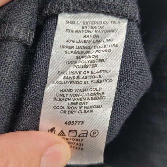 LOFT Black Outlet Lounge Sleeveless Strappy Linen Blend Cami Dress Lightweight - Picture 10 of 13